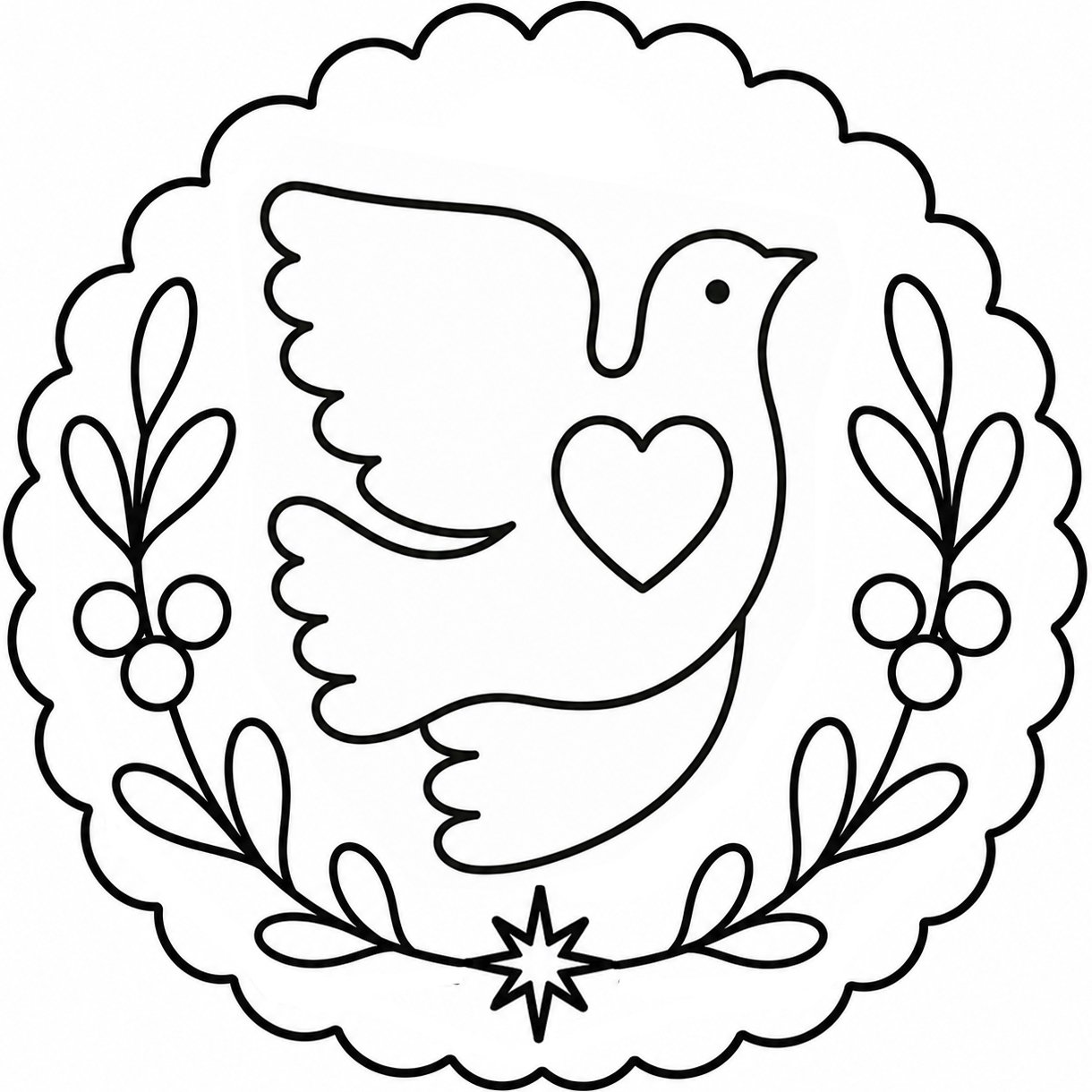 A mézeskalács galambos-szíves grafikája